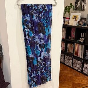 Ann Taylor Blue Black floral camo-style graphic oversized lightweight Scarf